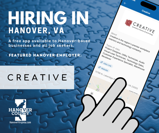 Featured Hanover Employer - CREATIVE - on the Hiring in Hanover, VA App
